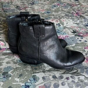 Black Leather Ankle Boots